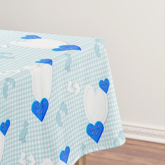 Tablecloth Blue White Pset Baby Boy Tafelkleed (Voorbeeld)