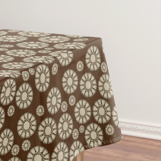 Tablecloth Brown Beige Floral Tafelkleed (Voorbeeld)