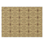 Tablecloth Brown & Yellow Swirls Tafelkleed (Voorkant (Horizontaal))