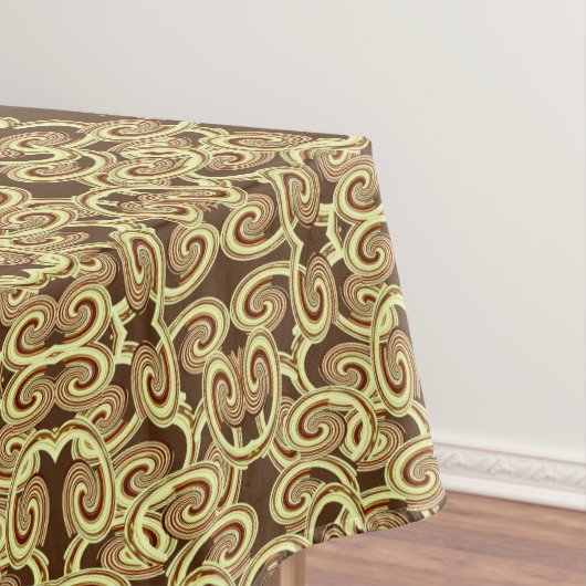 Tablecloth Brown & Yellow Swirls Tafelkleed (Voorbeeld)