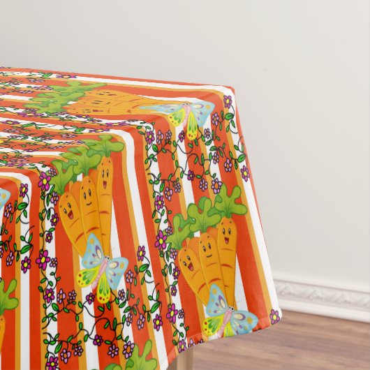 Tablecloth Carrots Floral Butterfly Vegan Tafelkleed (Voorbeeld)