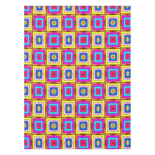 Tablecloth Colorful Colour Squares Tafelkleed (Voorkant)