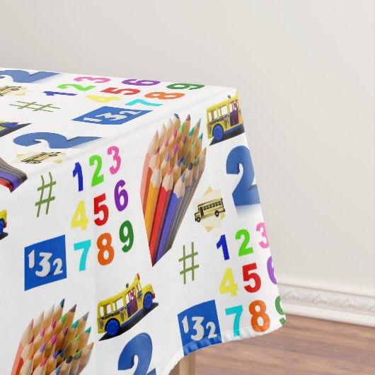 Tablecloth Colorful Pencils Numbers Tafelkleed (Voorbeeld)