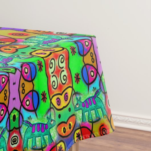 Tablecloth Colorful Whimsical Dog Tafelkleed (Voorbeeld)