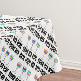 TABLECLOTH - DRINK OUDE WIJN, DATUM JONGE MANNEN TAFELKLEED