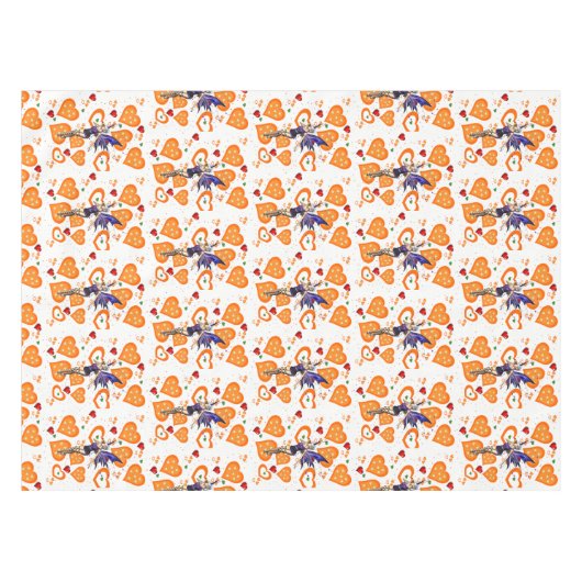 Tablecloth Fairy Oranje Hearts Tafelkleed (Voorkant (Horizontaal))