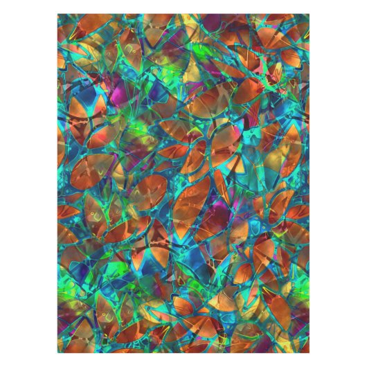Tablecloth Floral Abstract Glas in lood Tafelkleed (Voorkant)