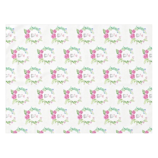 Tablecloth Floral Elephant Tafelkleed (Voorkant (Horizontaal))