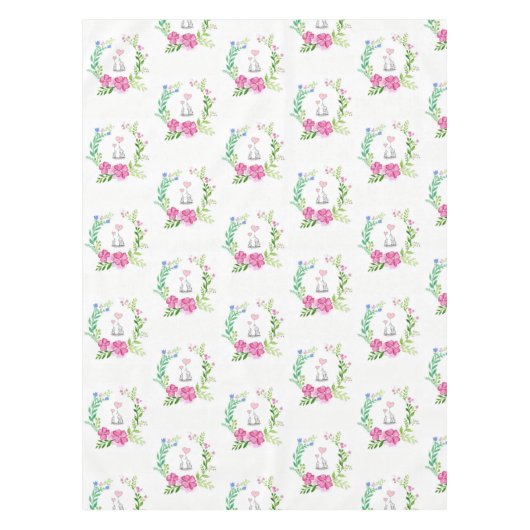 Tablecloth Floral Elephant Tafelkleed (Voorkant)