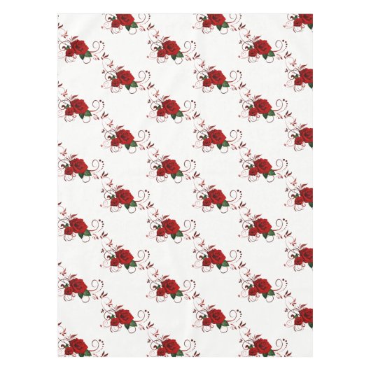 Tablecloth Floral Red Rose Tafelkleed (Voorkant)
