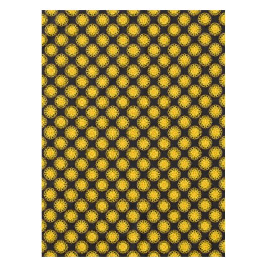 Tablecloth, Geel Oranje Kaleidoscoop Bloem Tafelkleed (Voorkant)