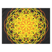 Tablecloth, Geel Oranje Kaleidoscoop Bloem Tafelkleed (Voorkant (Horizontaal))