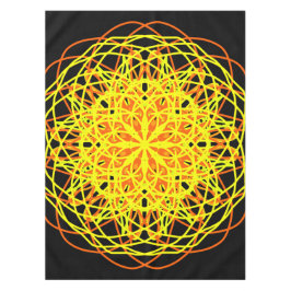 Tablecloth, Geel Oranje Kaleidoscoop Bloem Tafelkleed