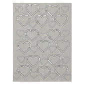 Tablecloth Gray & White Hearts Tafelkleed (Voorkant)