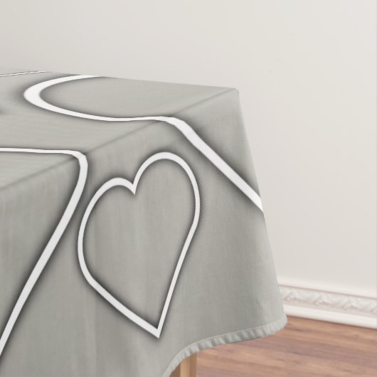 Tablecloth Gray & White Hearts Tafelkleed (Voorbeeld)