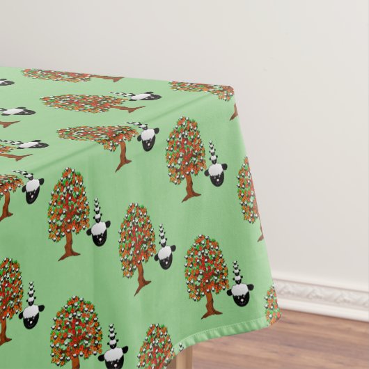 Tablecloth Green Black Sheep Trees Tafelkleed (Voorbeeld)
