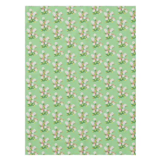Tablecloth Green Bumblebee Floral Tafelkleed (Voorkant)