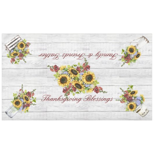 Tablecloth Grote Thanksgiving Afzegelingen/Vriende Tafelkleed (Voorkant (Horizontaal))