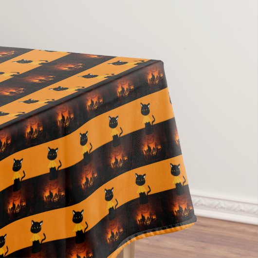 Tablecloth Halloween, zwarte kat Tafelkleed (Voorbeeld)