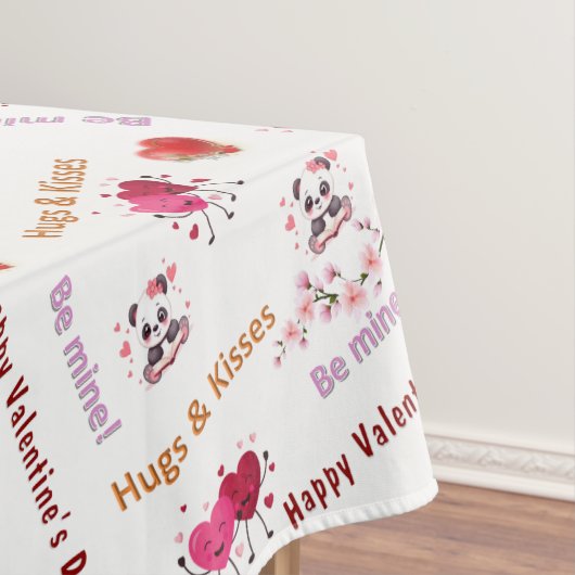Tablecloth Happy Valentine's Day Couple Red Hearts Tafelkleed (Voorbeeld)