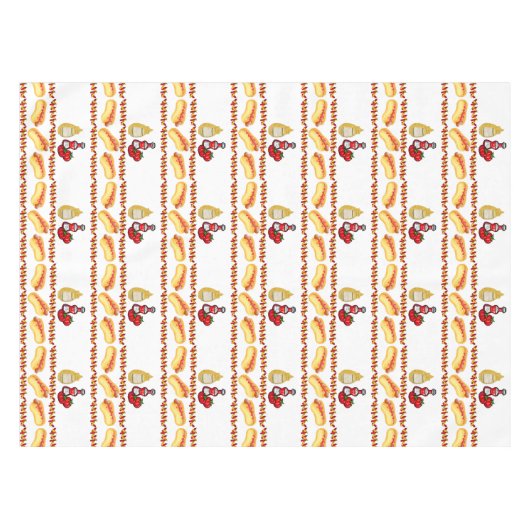 Tablecloth Hotdog Ketchup Mustard Food Tafelkleed (Voorkant (Horizontaal))