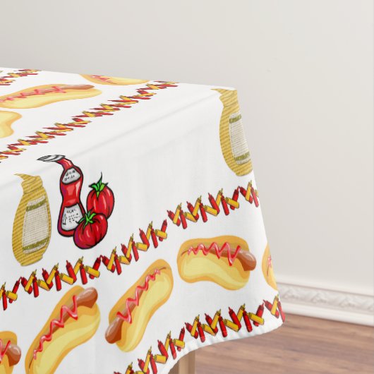 Tablecloth Hotdog Ketchup Mustard Food Tafelkleed (Voorbeeld)