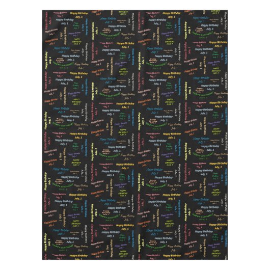 Tablecloth Juli, 1 Geboortedag Tafelkleed (Voorkant)