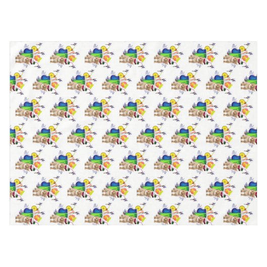 Tablecloth Kitten Drinken Fairy Tafelkleed (Voorkant (Horizontaal))