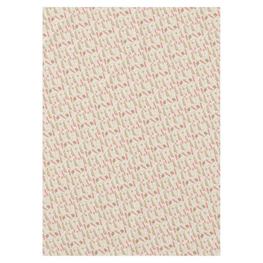 Tablecloth, Merry KerstGold Trees Beige Tafelkleed (Voorkant)