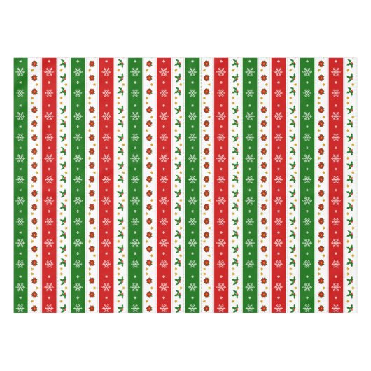 Tablecloth met groene witte en rode kerst tafelkleed (Voorkant (Horizontaal))