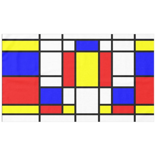 Tablecloth Mondrian Art Style Kleurig Patroon Tafelkleed (Voorkant (Horizontaal))