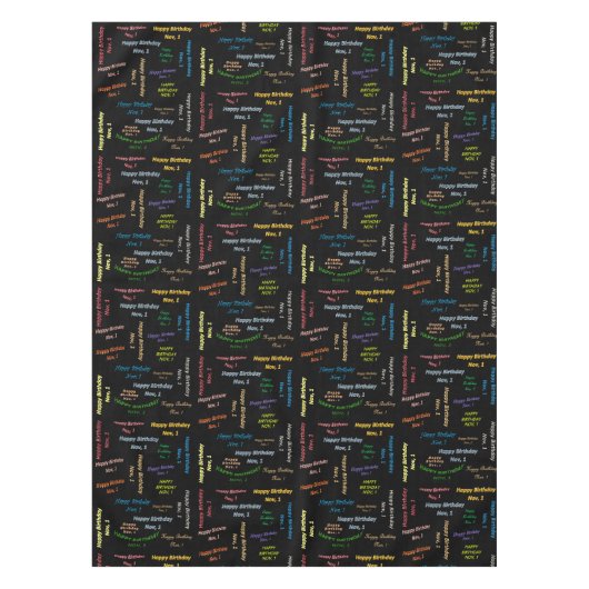 Tablecloth November, 1 Geboortedag Tafelkleed (Voorkant)