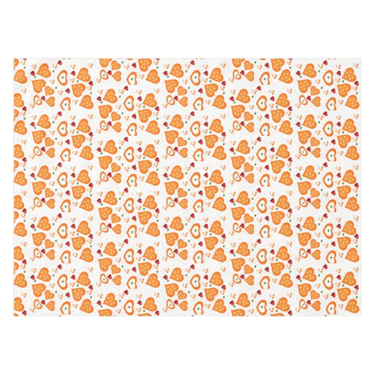 Tablecloth Oranje Hearts Tafelkleed (Voorkant (Horizontaal))