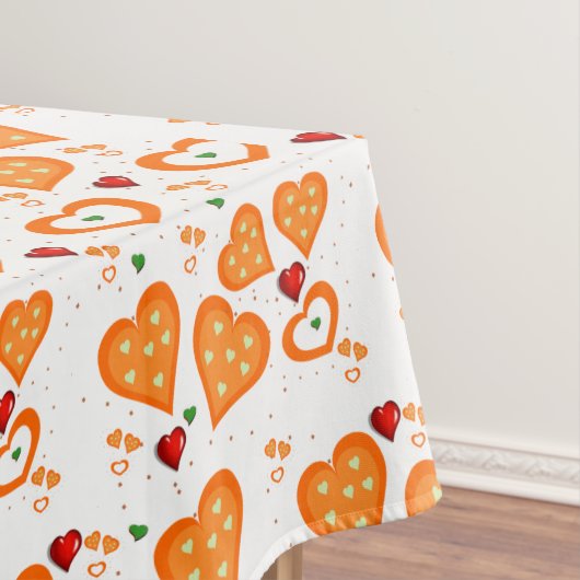 Tablecloth Oranje Hearts Tafelkleed (Voorbeeld)