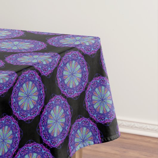 Tablecloth, Paarse inspiratie Kaleidoscoop Bloem Tafelkleed (Voorbeeld)