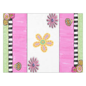Tablecloth Pink Green Floral Tafelkleed (Voorkant (Horizontaal))