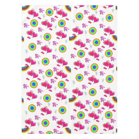 Tablecloth Pink Hearts Tafelkleed (Voorkant)