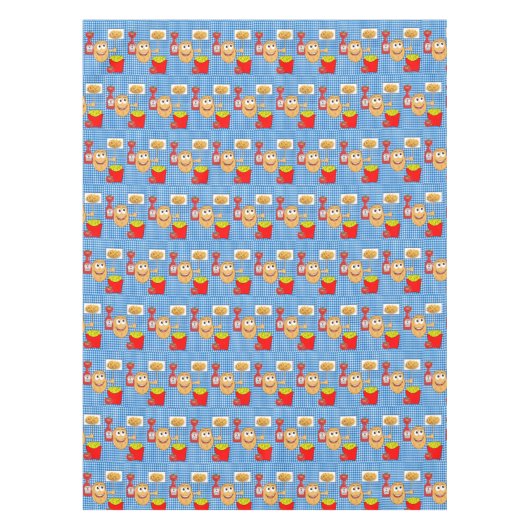 Tablecloth Potato, Franse Fries, Ketchup Pset Tafelkleed (Voorkant)