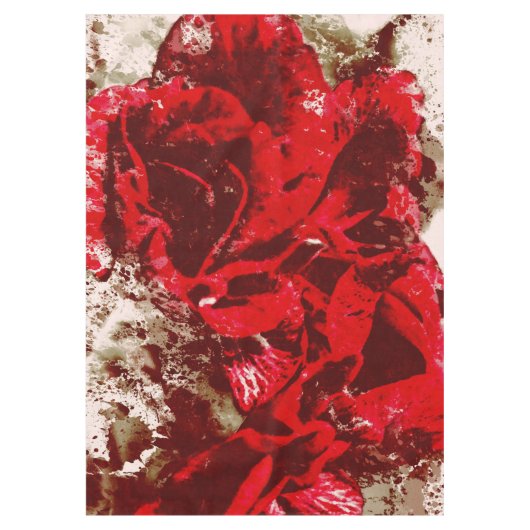 Tablecloth Red Rose Waterverf Tafelkleed (Voorkant)