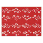 Tablecloth Red White Floral Tafelkleed (Voorkant (Horizontaal))