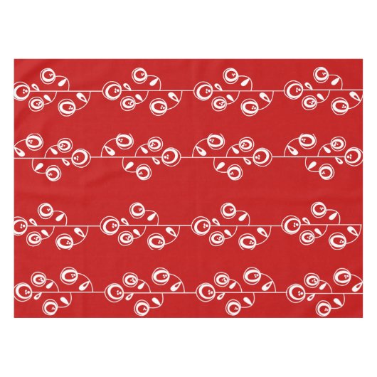 Tablecloth Red White Floral Tafelkleed (Voorkant (Horizontaal))
