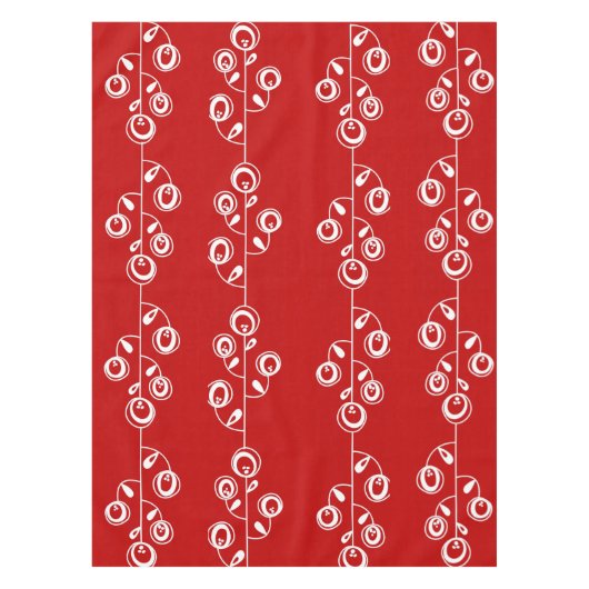 Tablecloth Red White Floral Tafelkleed (Voorkant)