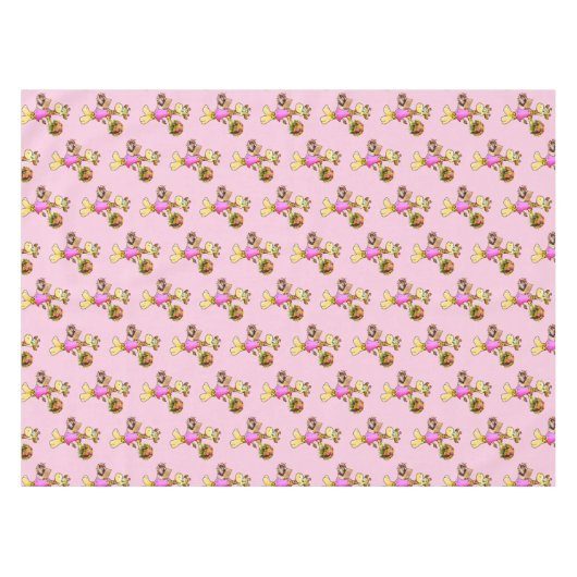 Tablecloth Roze Giraffe Floral Tafelkleed (Voorkant (Horizontaal))