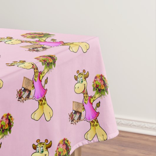 Tablecloth Roze Giraffe Floral Tafelkleed (Voorbeeld)