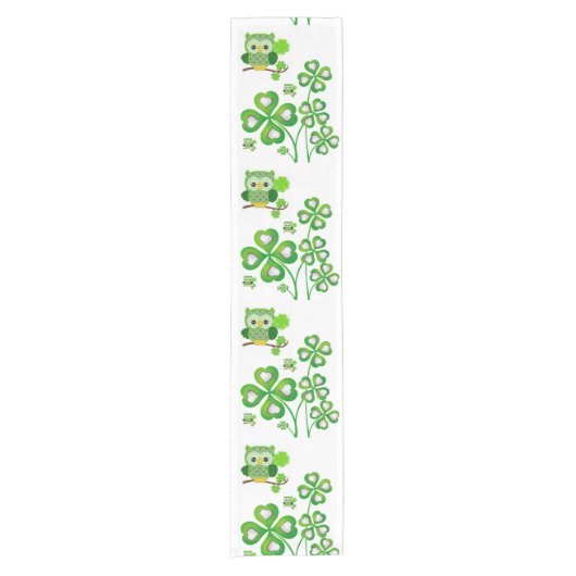 Tablecloth Runner St. Patrick's Day Owl Korte Tafelloper (Voorkant)