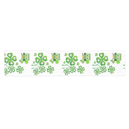 Tablecloth Runner St. Patrick's Day Owl Korte Tafelloper (Horizontaal)