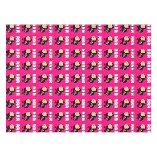 Tablecloth Sheep Pink Hearts Tafelkleed (Voorkant (Horizontaal))