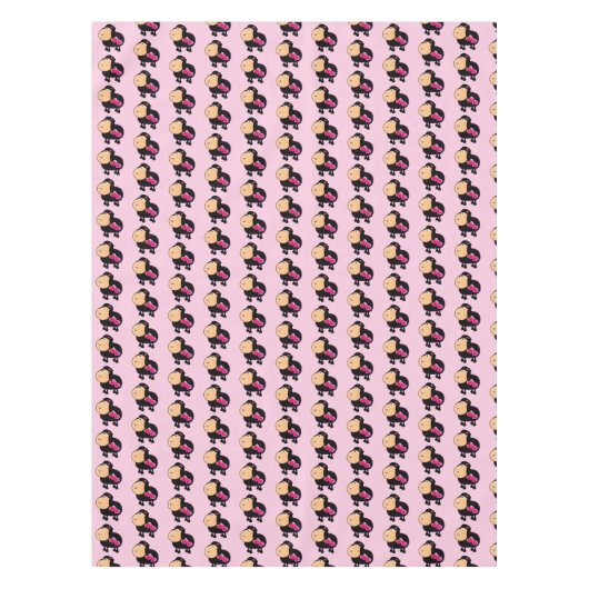 Tablecloth Sheep Pink Hearts Tafelkleed (Voorkant)