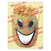 Tablecloth Stripe Potato, Franse Fries, Ketchup? Tafelkleed (Voorkant)