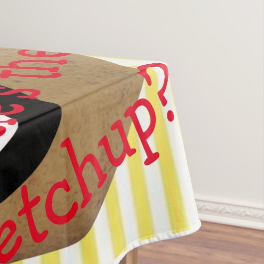 Tablecloth Stripe Potato, Franse Fries, Ketchup? Tafelkleed (Voorbeeld)